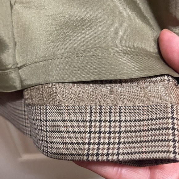 Ann Taylor Loft S 12 Wool Blend Brown Plaid Pants - Picture 8 of 9